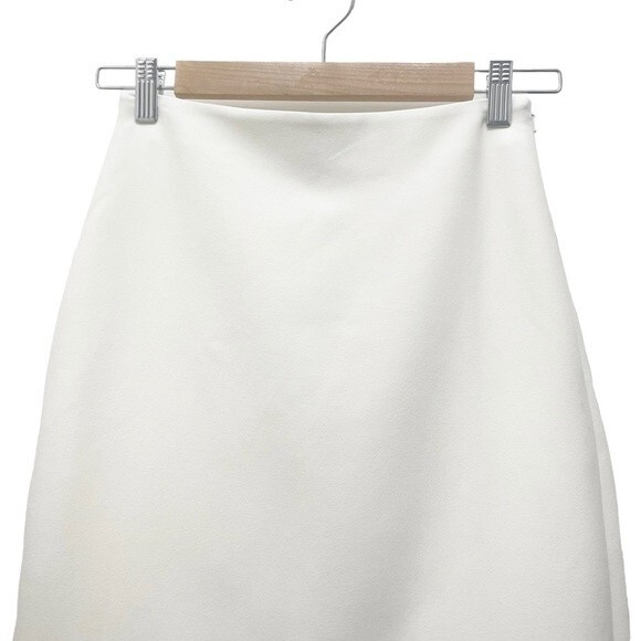 NWT ASOS Tailored Occasion Fishtail Midi Skirt Off White Stretch Crepe Size 0 - Picture 3 of 9